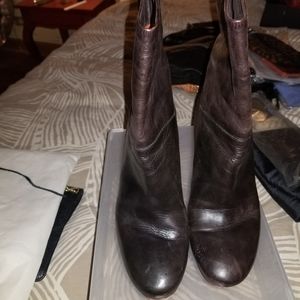 Marc by Marc Jacob's above ankle black leather brown heal boot